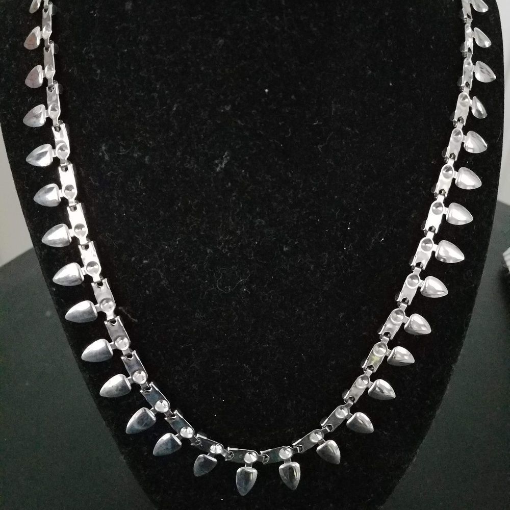 Silver Tone Necklace Adjustable Chain Extender Costume Jewelry